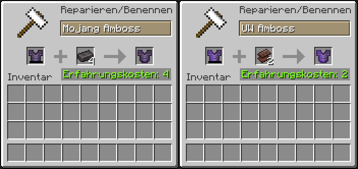 Amboss Mojang und UW