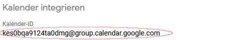 Google: Kalender-ID