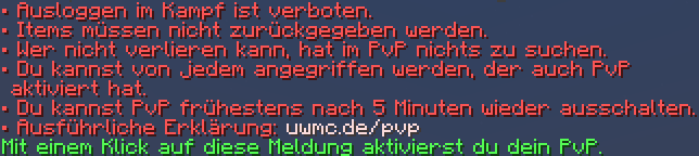 PvP-Warnung