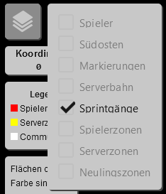 Sprintgänge in der Zonenkarte anzeigen