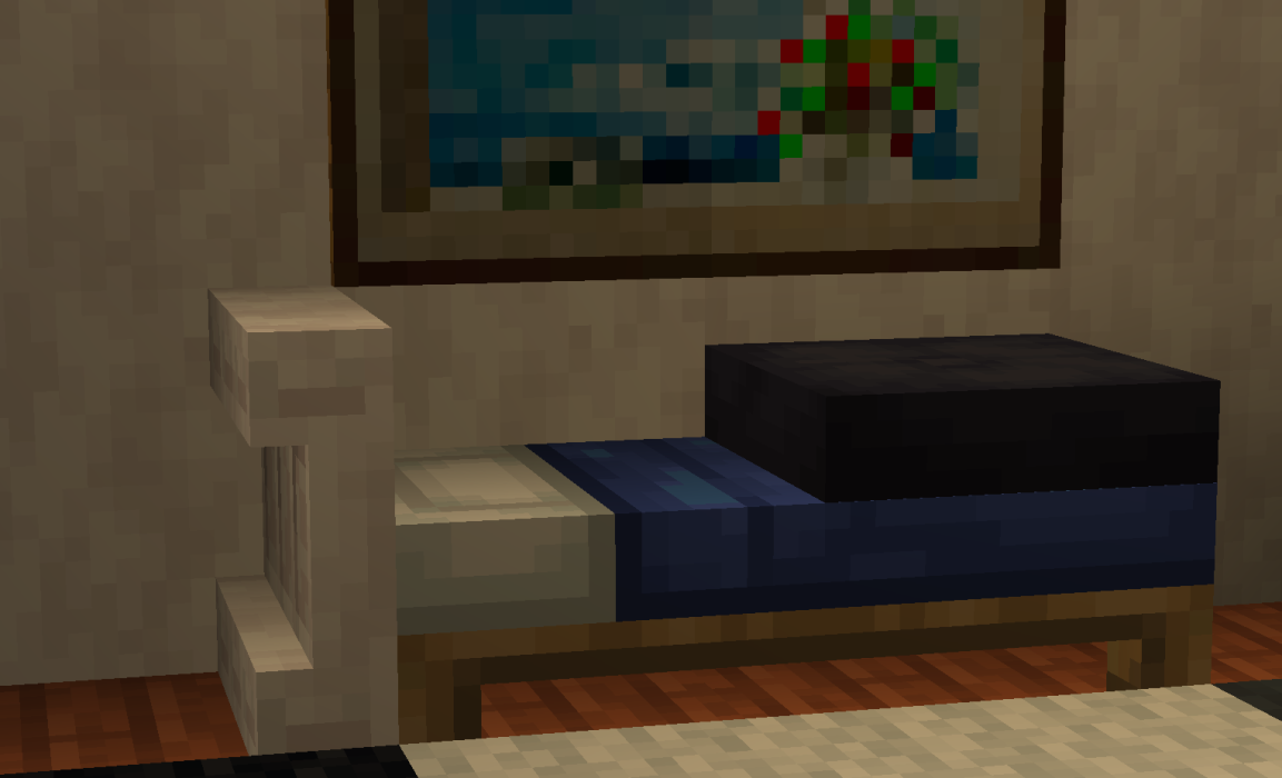 Bett mit Daunenbettdecke.png